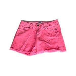 PAIGE Jimmy Jimmy Denim Shorts Neon Pink 24